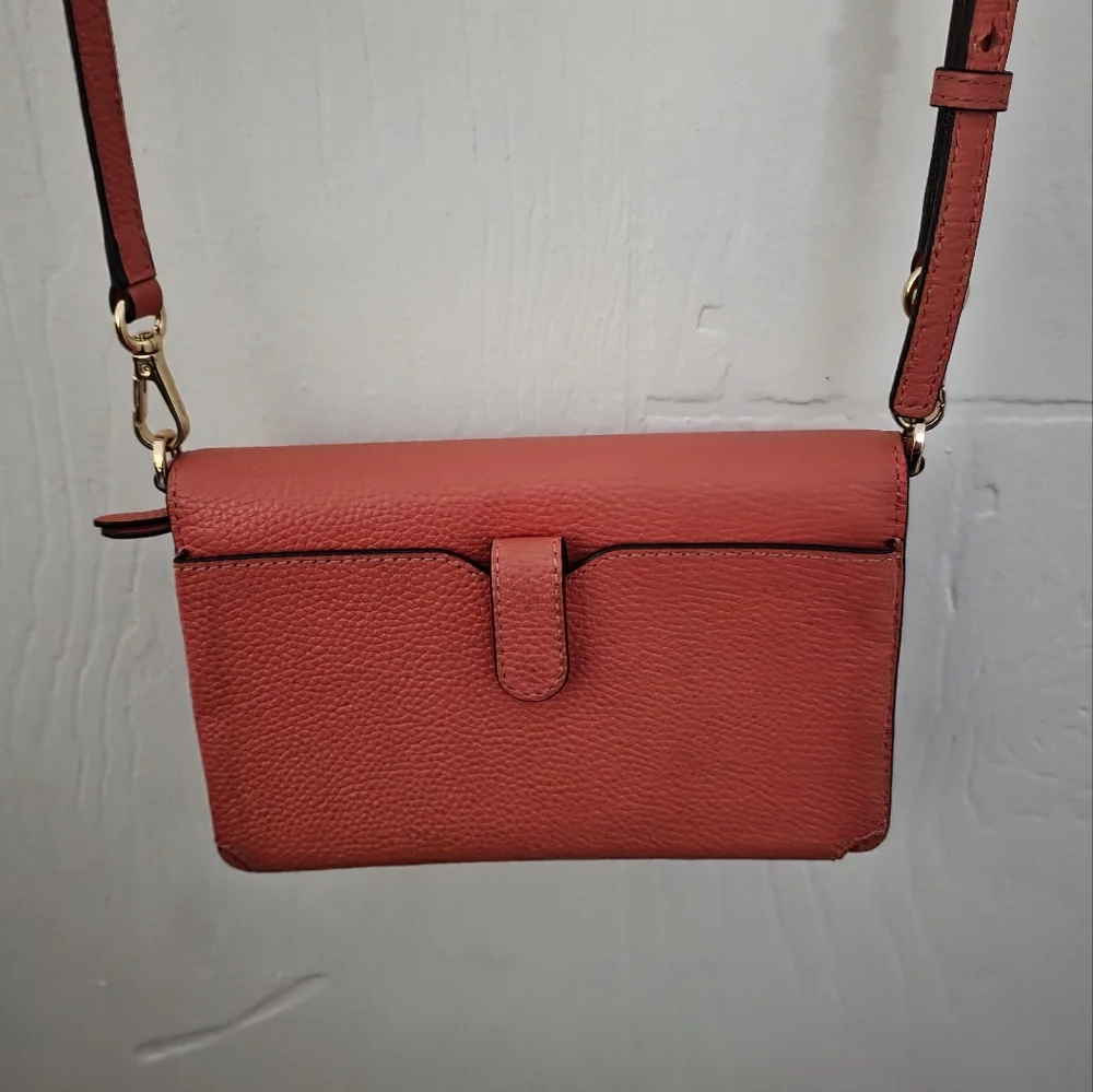 MICHAEL KORS Pebbled Leather Convertible Crossbody - Coral - Picture 2 of 12